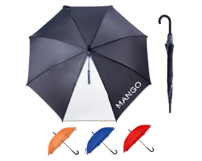 PARAGUAS BICOLOR CON MANGO PLASTICO PROMOCIONAL PUBLIPROMOCIONALES El paraguas bicolor con mango de plástico es sin duda lo mas vistoso para tu campaña anunciate publicate con tu marca