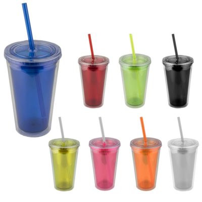 VASO DE COLOR Y POPOTE PROMOCIONAL PUBLIPROMOCIONALES