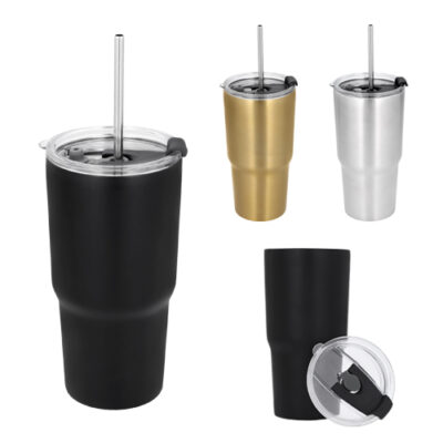 TERMO CON POPOTE Termo con popote de acero inoxidable y tapa traslucida sin duda muy bonito ademas cuenta con popote metalico