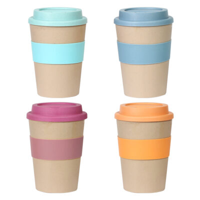 VASO ECOLOGICO PARA CAFE Vaso ecologico para cafe sin duda un muy bonito producto además es de fibra de bamboo y tiene una manga de silicon