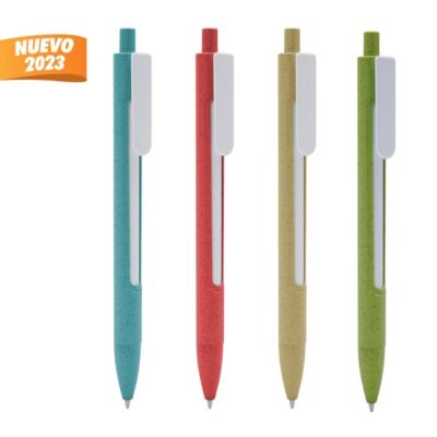PLUMAS CON FIBRA DE TRIGO Plumas con fibra de trigo sin duda diferentes porque tienen doble pared ademas tienen clip blanco para que tu logo resalte mas 