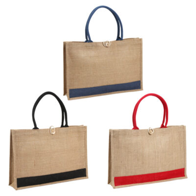 BOLSAS BI-TONO DE YUTE Bolsas bi-tono de yute sin duda muy bonitas por su diseño ademas tienen asas de algodon