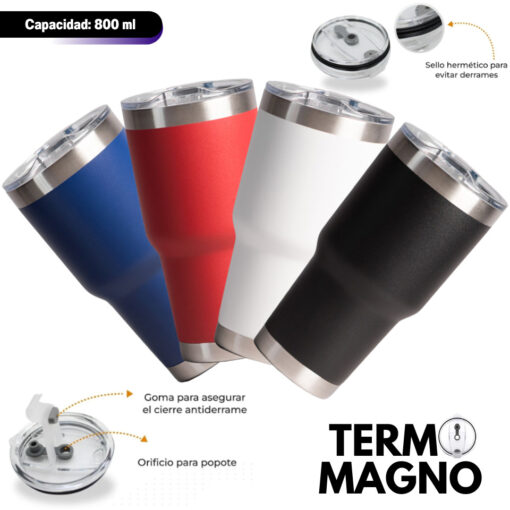 TERMO DOBLE PARED MAGNO  TERMO INSULADO YA QUE CIERRA AL VACIO ,POR LO MISMO MANTIENE TU BEBIDA FRIA O CALIENTE POR MUCHO MUCHO TIEMPO, SIN DUDA AL REGALARLO A TUS CLIENTES LES ENCANTARA 