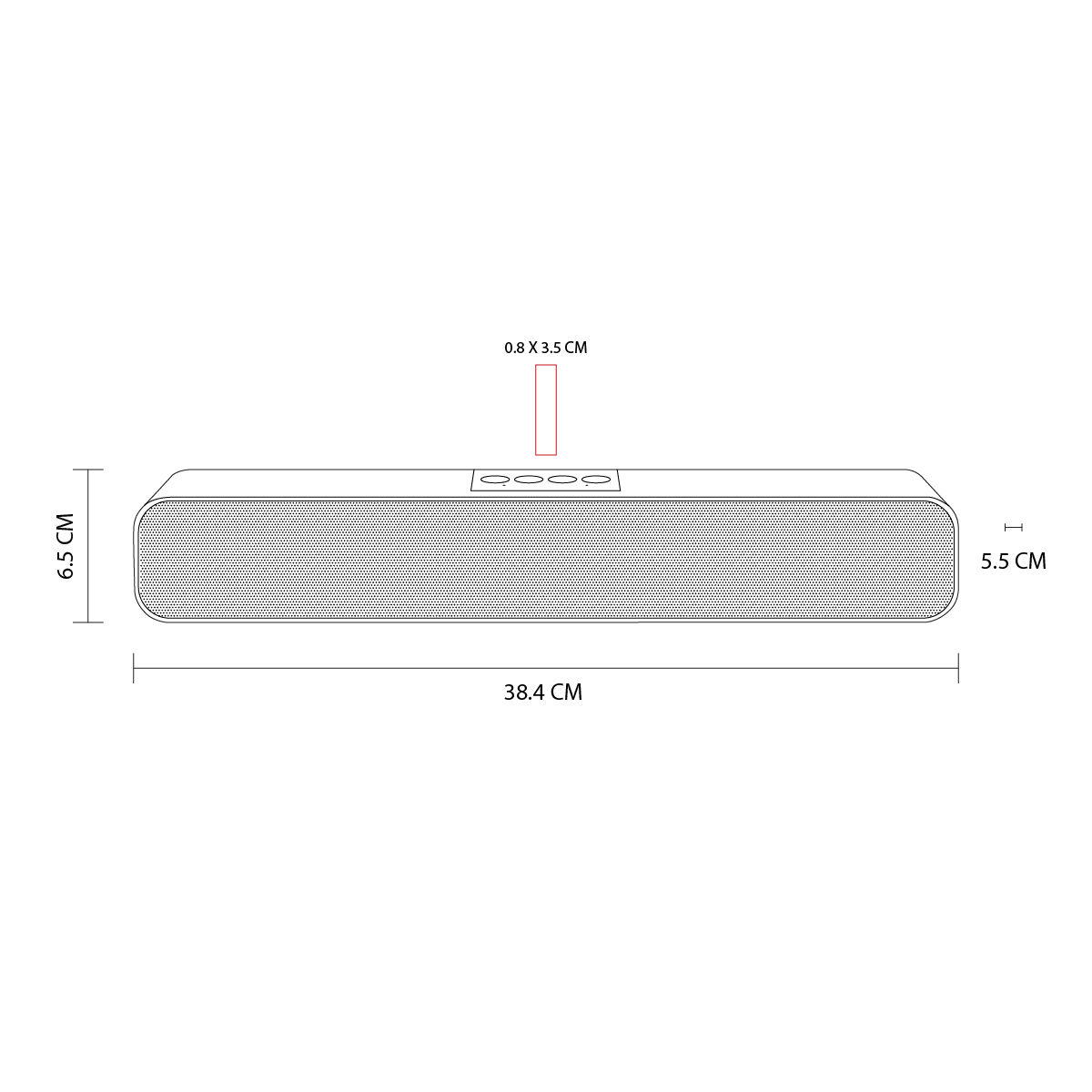Bocina bluetooth con batería recargable. Tiempo de reproducción de 4 hrs aproximadamente. Controles integrados de volumen y reproducción de audio. Cuenta con puerto para tarjeta TF y modo radio FM. Incluye cable cargador USB.