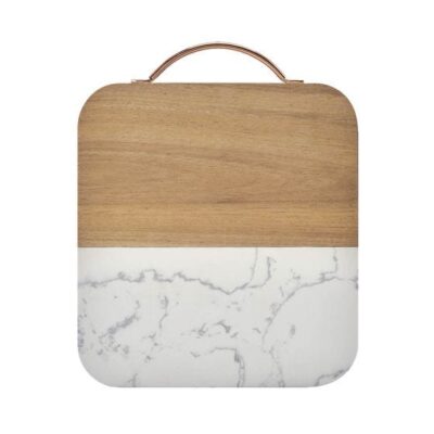 TABLA PARA PICAR Tabla para picar sin duda muy bonita por su diseño ademas es de marmol y madera y tiene asa metalica   