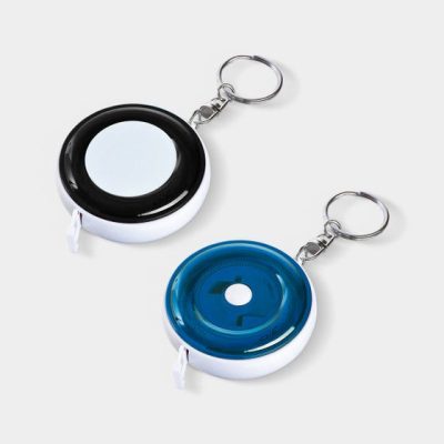 llavero flexómetro wheel personalizada con logo de empresa