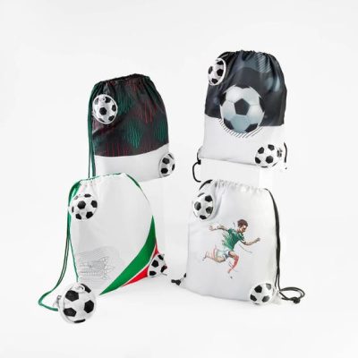 bolsa-mochila mágica soccer personalizada con logo de empresa