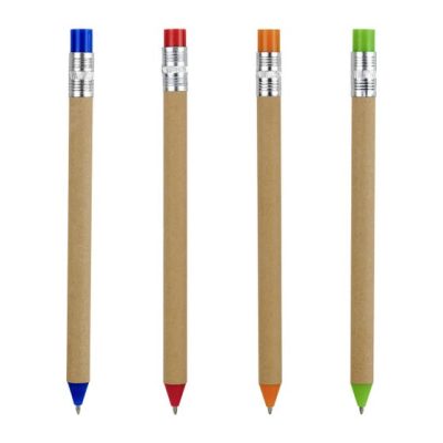 pluma en forma de lapiz personalizada con logo de empresa
