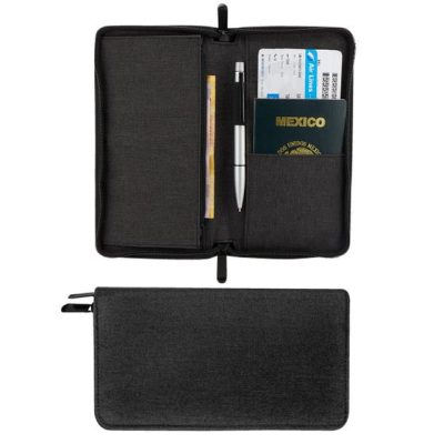 porta pasaporte wally personalizada con logo de empresa