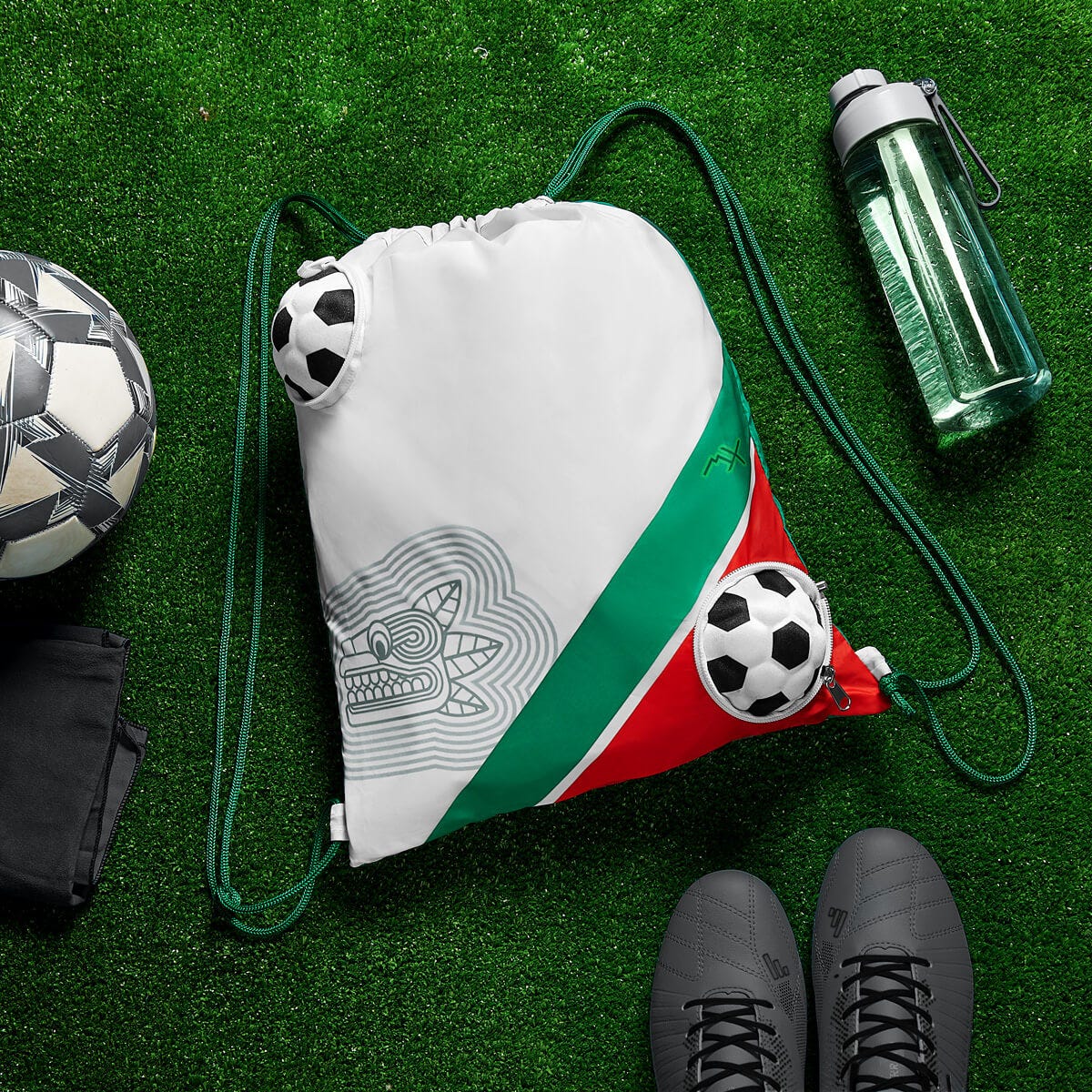 bolsa-mochila mágica soccer personalizada con logo de empresa