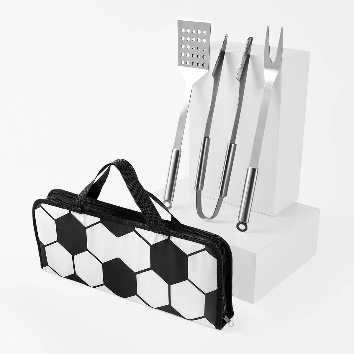 set de bbq soccer personalizada con logo de empresa