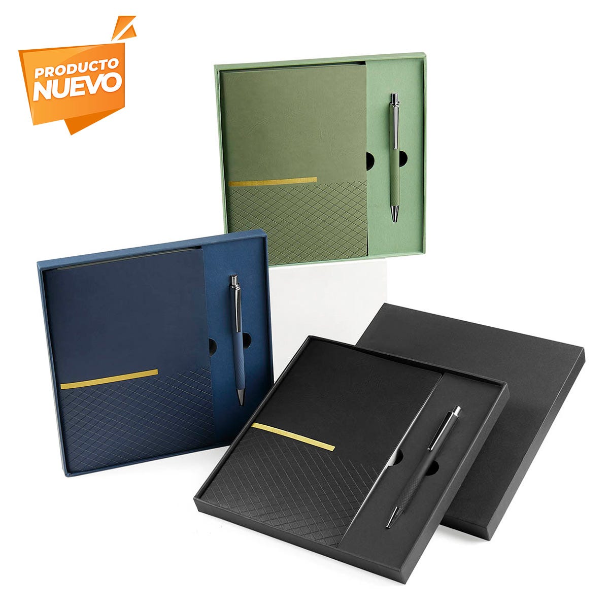 set de libreta zlatna personalizada con logo de empresa