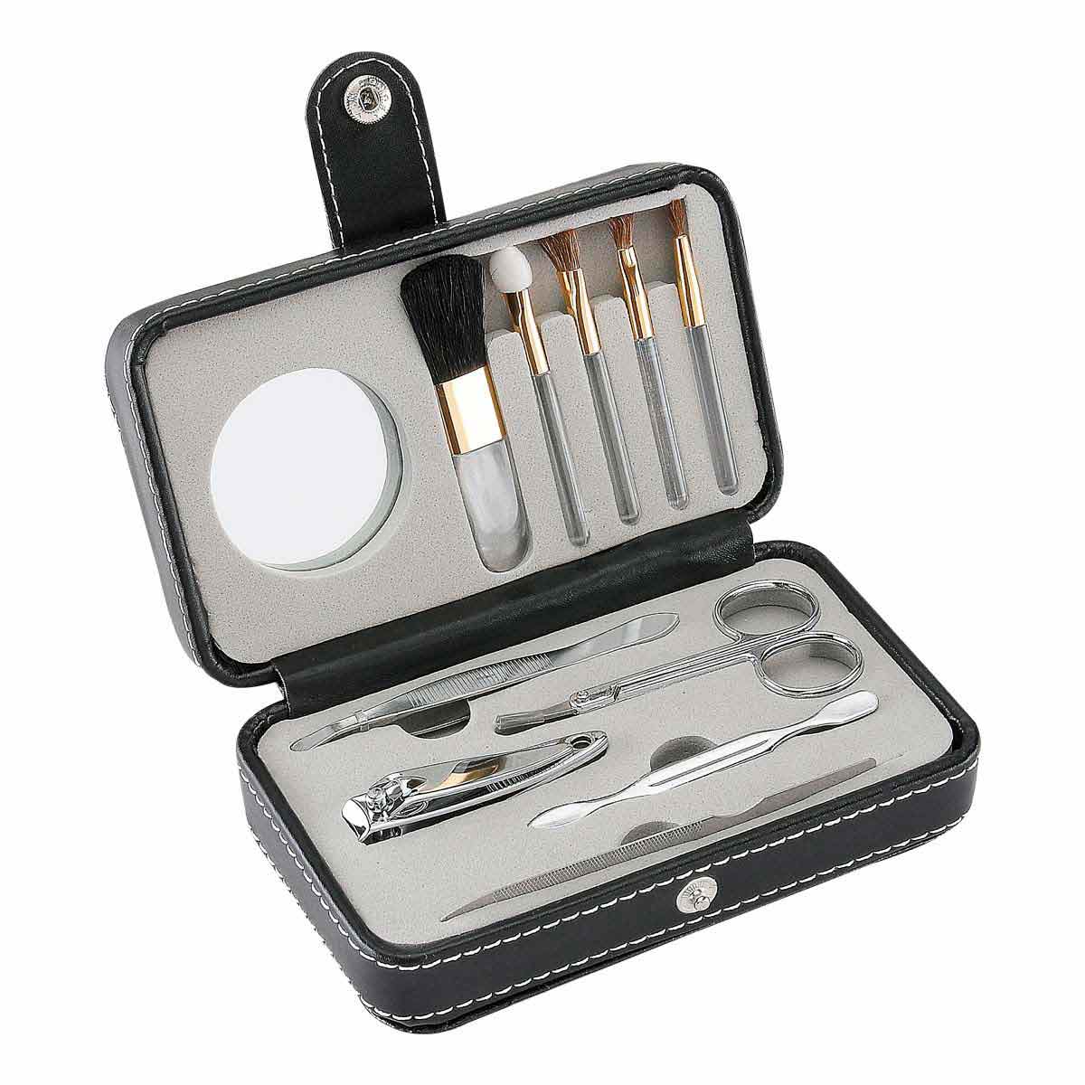 set de manicure y brochas young personalizada con logo de empresa