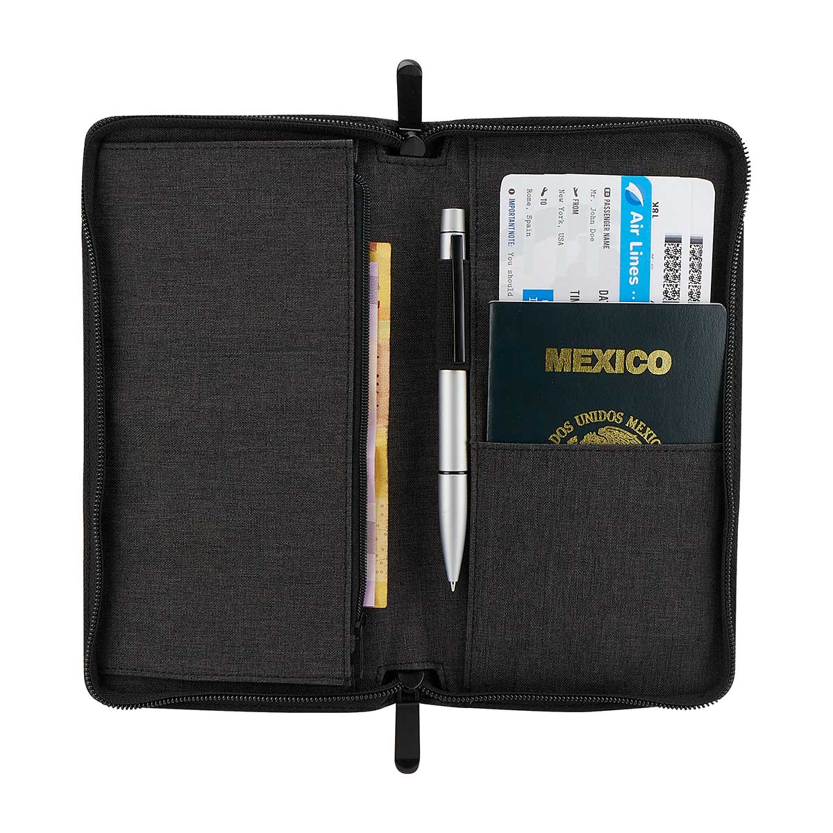 porta pasaporte wally personalizada con logo de empresa