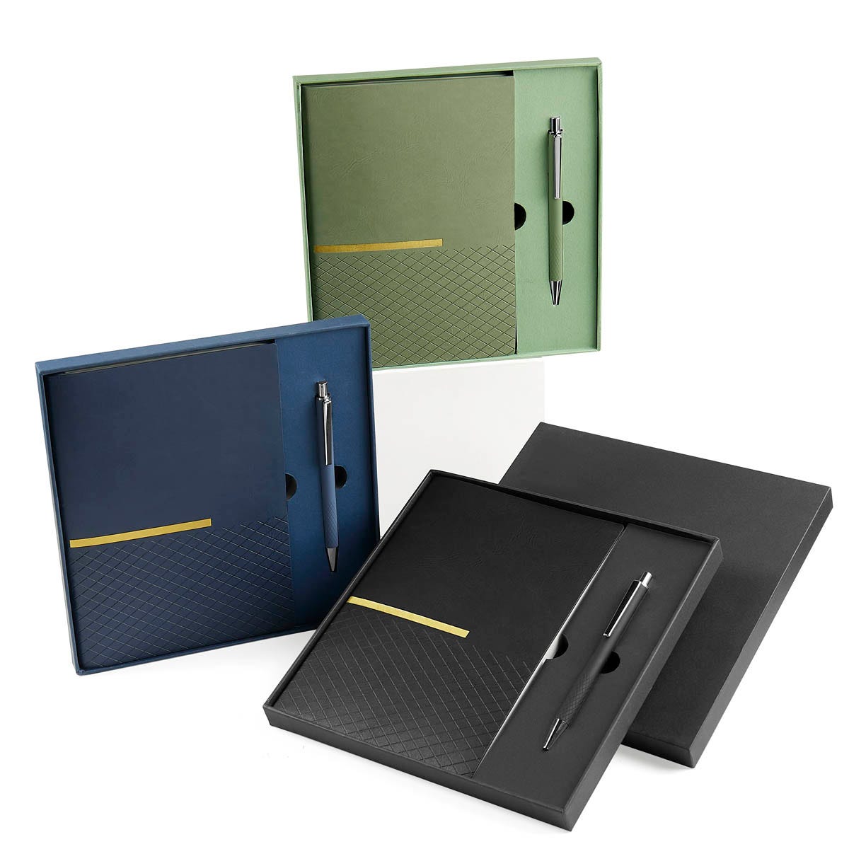 set de libreta zlatna personalizada con logo de empresa