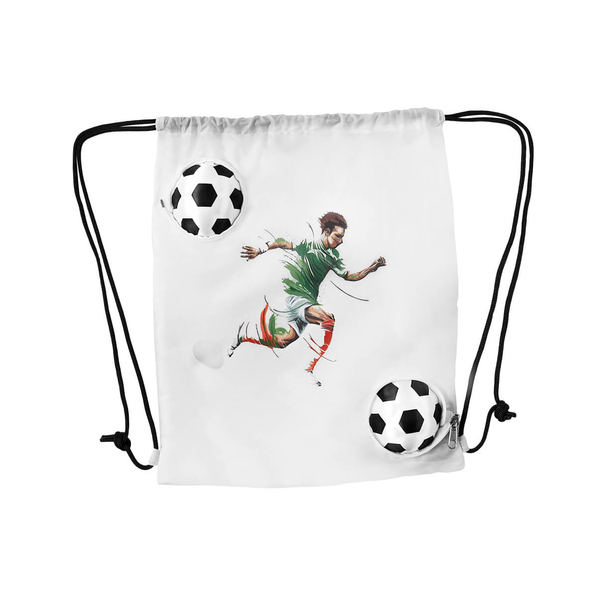 bolsa-mochila mágica soccer personalizada con logo de empresa