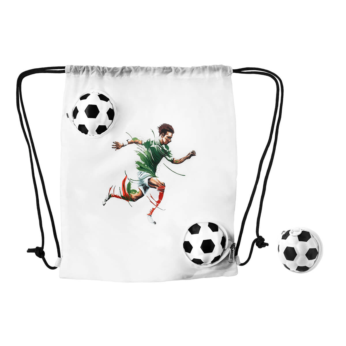 bolsa-mochila mágica soccer personalizada con logo de empresa